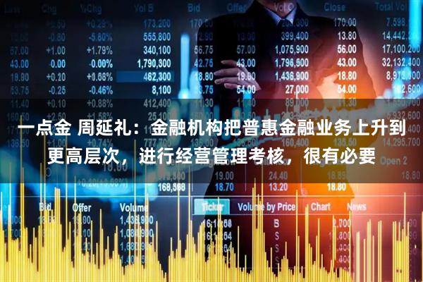 一点金 周延礼：金融机构把普惠金融业务上升到更高层次，进行经营管理考核，很有必要