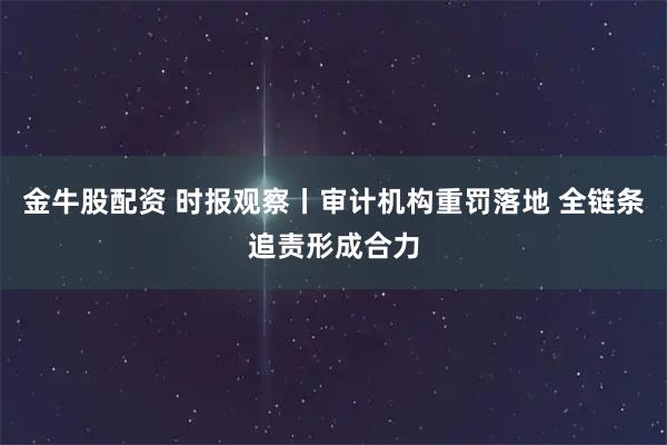 金牛股配资 时报观察丨审计机构重罚落地 全链条追责形成合力